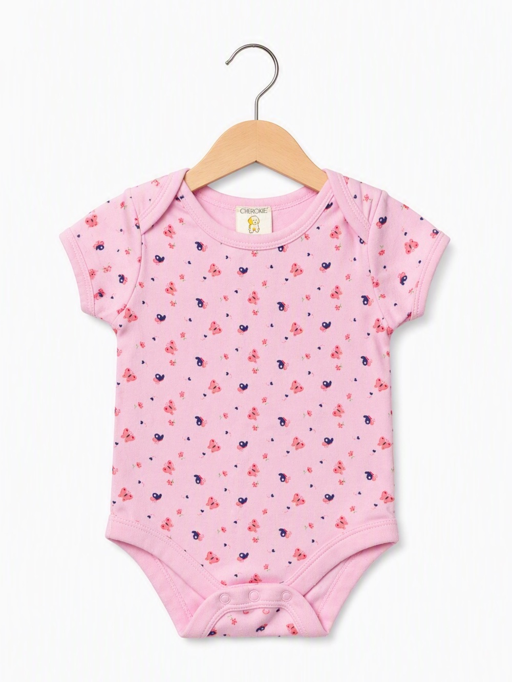 Vintage Cherokee Baby Butterfly Bodysuit Pink 3-6M Iconic Pup Label Fairycore